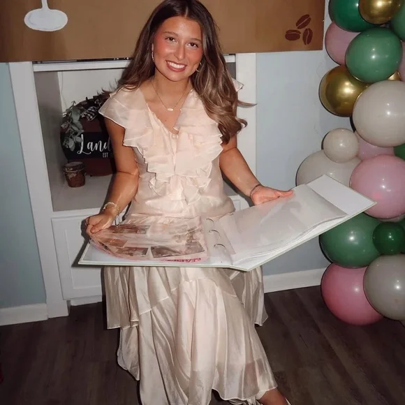 NWT Nordstrom CIEBON Stelanie Flutter Sleeve Tiered Cocktail Maxi Dress Sz S - Picture 7 of 15